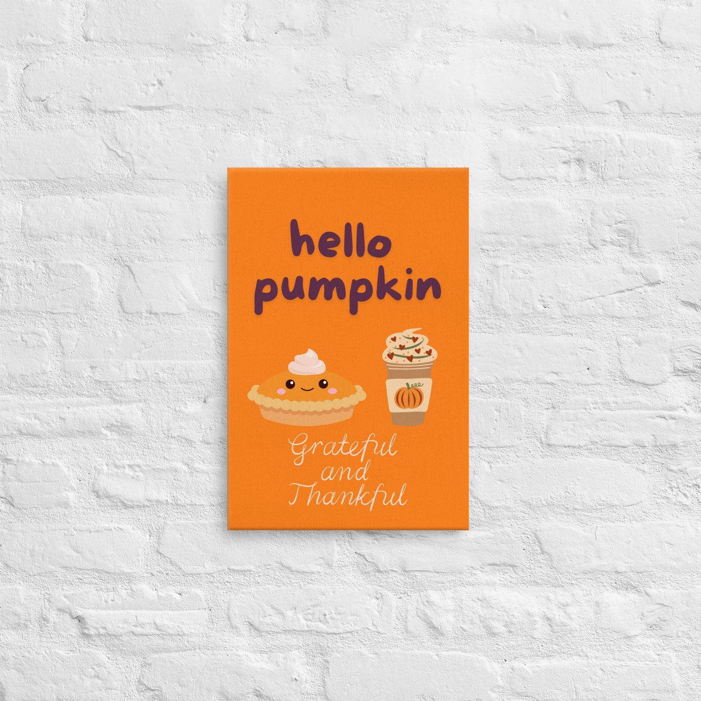 Hello Pumpkin Thin Canvas Print